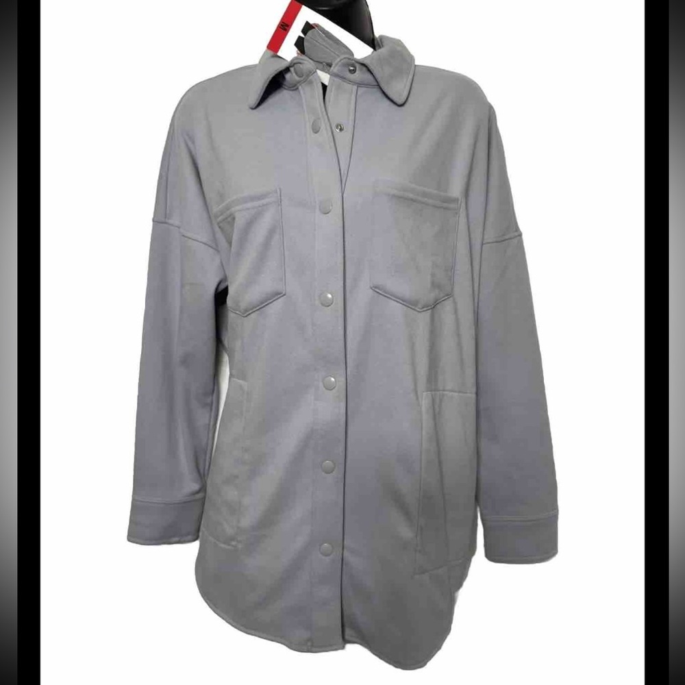 Mondett Ladies Cozy Warm Fleece Button Shirt size M color blue